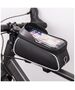 Waterproof bike frame bag with shielded phone holder Model01black