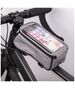 Waterproof bike frame bag with phone holder gray