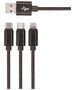 Setty 3in1 cable USB - Lightning + USB-C + microUSB 1,0 m 2A KN3W1-01 black