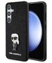 Karl Lagerfeld case for Samsung Galaxy S24 Plus KLHCS24MGKNPSK black HC IKONIK FIXED GLITTER IKONIK LOGO METAL PIN