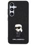 Karl Lagerfeld case for Samsung Galaxy S24 Plus KLHCS24MGKNPSK black HC IKONIK FIXED GLITTER IKONIK LOGO METAL PIN