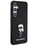 Karl Lagerfeld case for Samsung Galaxy S24 Plus KLHCS24MGKNPSK black HC IKONIK FIXED GLITTER IKONIK LOGO METAL PIN