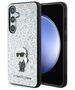 Karl Lagerfeld case for Samsung Galaxy S24 Plus KLHCS24MGCNPSG silver HC IKONIK FIXED GLITTER IKONIK LOGO METAL PIN