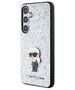 Karl Lagerfeld case for Samsung Galaxy S24 Plus KLHCS24MGCNPSG silver HC IKONIK FIXED GLITTER IKONIK LOGO METAL PIN