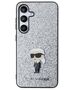 Karl Lagerfeld case for Samsung Galaxy S24 Plus KLHCS24MGCNPSG silver HC IKONIK FIXED GLITTER IKONIK LOGO METAL PIN