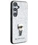 Karl Lagerfeld case for Samsung Galaxy S24 Plus KLHCS24MGCNPSG silver HC IKONIK FIXED GLITTER IKONIK LOGO METAL PIN