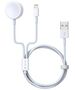 Devia cable Smart 2in1 V2 USB - Lightning white with inductive charger for Apple Watch