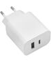 Maxlife MXTC-06 PD QC charger 1x USB-C 1x USB 30W white