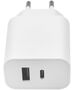 Maxlife MXTC-06 PD QC charger 1x USB-C 1x USB 30W white