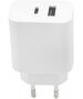 Maxlife MXTC-06 PD QC charger 1x USB-C 1x USB 30W white