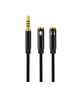 XO cable audio 2in1 NB-R197 3.5mm jack - socket 3.5mm jack / microphone 0,23 m black