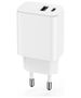 Setty charger 1x USB + USB-C 3A 20W white