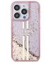 Guess case for iPhone 15 Pro 6,1&quot; GUHCP15LLFCSEGP pink HC LIQ. GLITTER GOLD STRIPES 3666339223687