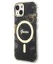 Guess case for iPhone 14 6,1&quot; GUHMP14SHTMRSK black hardcase Magsafe IML Golden Marble 3666339115753