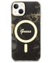 Guess case for iPhone 14 6,1&quot; GUHMP14SHTMRSK black hardcase Magsafe IML Golden Marble 3666339115753