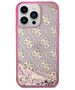 Guess case for iPhone 14 Pro 6,1&quot; GUHCP14LLC4PSGP pink hardcase Liquid Glitter 4G Translucent 3666339116255