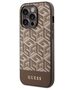 Guess case for iPhone 14 Pro 6,1&quot; GUHMP14LHGCFSEW brown hard case GCube Stripes MagSafe 3666339112486