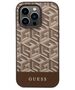 Guess case for iPhone 14 Pro 6,1&quot; GUHMP14LHGCFSEW brown hard case GCube Stripes MagSafe 3666339112486