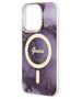 Guess case for iPhone 14 Pro 6,1&quot; GUHMP14LHTMRSU purple hard case Golden Marble MagSafe 3666339115852