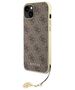 Guess case for iPhone 15 Plus 6.7&quot; GUHCP15MGF4GBR brown hardcase 4G Charms Collection 3666339171636