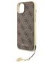 Guess case for iPhone 15 Plus 6.7&quot; GUHCP15MGF4GBR brown hardcase 4G Charms Collection 3666339171636