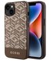 Guess case for iPhone 14 Plus 6,7&quot; GUHMP14MHGCFSEW brown harcase Magsafe Gcube PU Stripes 3666339112479