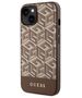 Guess case for iPhone 14 Plus 6,7&quot; GUHMP14MHGCFSEW brown harcase Magsafe Gcube PU Stripes 3666339112479