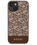 Guess case for iPhone 14 Plus 6,7&quot; GUHMP14MHGCFSEW brown harcase Magsafe Gcube PU Stripes 3666339112479