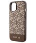 Guess case for iPhone 14 Plus 6,7&quot; GUHMP14MHGCFSEW brown harcase Magsafe Gcube PU Stripes 3666339112479