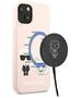 Karl Largerfeld case for IPhone 13 Pro KLHMP13LSSKCI pink hard case Silicone Karl & Choupette Magsafe 3666339035143