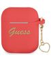 Guess case for Airpods / Airpods 2 GUA2LSCHSR red Silicone Heart Charm 3666339039097