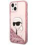 Karl Lagerfeld case for iPhone 14 Pro 6,1&quot; KLHCP14LLNCHCP pink hardcase Liquid Glitter NFT Choupette Head 3666339086985