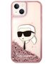 Karl Lagerfeld case for iPhone 14 Pro 6,1&quot; KLHCP14LLNCHCP pink hardcase Liquid Glitter NFT Choupette Head 3666339086985