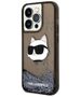 Karl Lagerfeld case for iPhone 14 Pro Max 6,7&quot; KLHCP14XLNCHCK black hardcase Liquid Glitter NFT Choupette Head 3666339087036