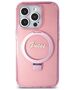 Guess case for iPhone 15 Pro 6,1&quot; GUHMP15LHRSGSP pink HC RING STAND MAGSAFE SCRIPT LOGO GLITTER 3666339156480