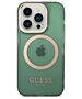 Guess case for iPhone 14 Pro Max 6,7&quot; GUHMP14XHTCMA khaki hard case Gold Outline Translucent MagSafe 3666339069650