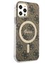 Guess set case + charger for iPhone 12 / 12 Pro 6,1&quot; GUBPP12MH4EACSW brown hard case 4G Print MagSafe 3666339102852