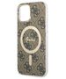 Guess set case + charger for iPhone 12 / 12 Pro 6,1&quot; GUBPP12MH4EACSW brown hard case 4G Print MagSafe 3666339102852