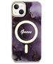 Guess case for iPhone 14 6,1&quot; GUHMP14SHTMRSU purple hard case Golden Marble MagSafe 3666339115838