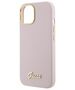 Guess case for iPhone 15 6.1&quot; GUHCP15SSMBSLP pink hardcase Silicone Script Metal Logo & Frame 3666339149185