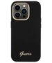 Guess case for iPhone 15 Pro Max 6,7&quot; GUHCP15XSMBSLK black HC SILICONE SCRIPT METAL LOGO & FRAME 3666339149352