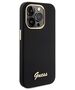 Guess case for iPhone 15 Pro Max 6,7&quot; GUHCP15XSMBSLK black HC SILICONE SCRIPT METAL LOGO & FRAME 3666339149352