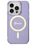 Guess case for iPhone 14 Pro Max 6,7&quot; GUHMP14XHCMCGU purple hardcase Magsafe IML Glitter Gold 3666339125691