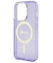 Guess case for iPhone 14 Pro Max 6,7&quot; GUHMP14XHCMCGU purple hardcase Magsafe IML Glitter Gold 3666339125691