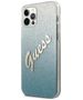 Guess case for iPhone 12 / 12 Pro 6,1&quot; GUHCP12MPCUGLSBL blue hard case Glitter Gradient Script 3700740494806