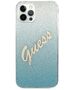 Guess case for iPhone 12 / 12 Pro 6,1&quot; GUHCP12MPCUGLSBL blue hard case Glitter Gradient Script 3700740494806