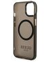 Guess case for iPhone 14 Pro Max 6,7&quot; GUHMP14XHTCMK black HC Magsafe Gold Outline Translucent 3666339069612