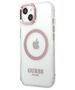 Guess case for iPhone 13 Pro / 13 6,1&quot; GUHMP13LHTRMP pink hard case Metal Outline Magsafe 3666339057190