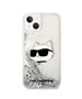 Karl Lagerfeld case for iPhone 14 Plus 6,7&quot; KLHCP14MLNCHCS silver hardcase Glitter Choupette Head 3666339086930