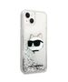 Karl Lagerfeld case for iPhone 14 Plus 6,7&quot; KLHCP14MLNCHCS silver hardcase Glitter Choupette Head 3666339086930